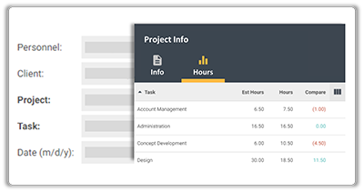 FunctionFox product image viewing estimated hours in project info modal.